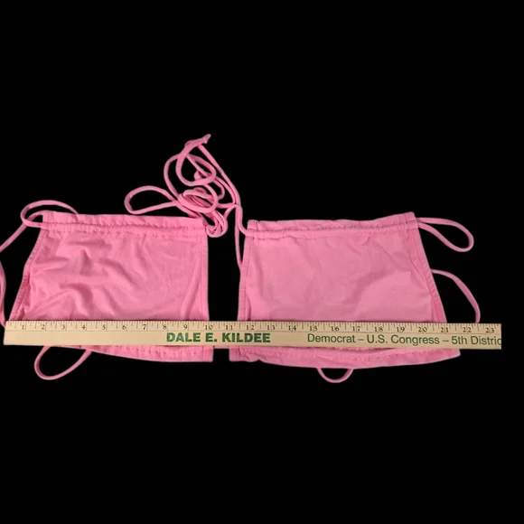 NWOT May Pink Mini Skirt Set Halter Top Ruched Skirt 2PC - Picture 9 of 10